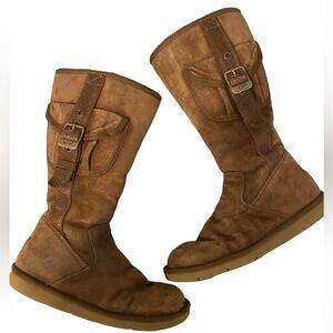 Ugg Boots Womens Size 7 Chocolate Brown Utility Cargo Pockets Casual Rare Shoes